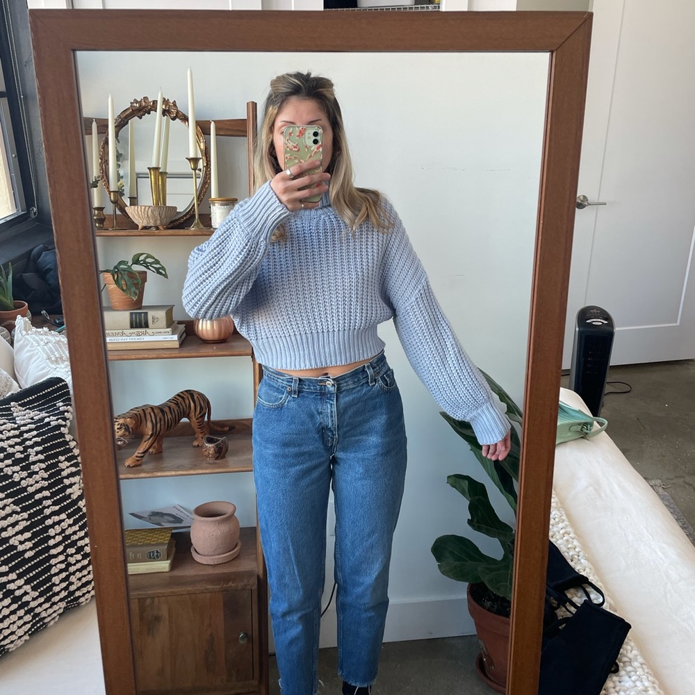 Baby Blue/Perriwinkle Crop Sweater
